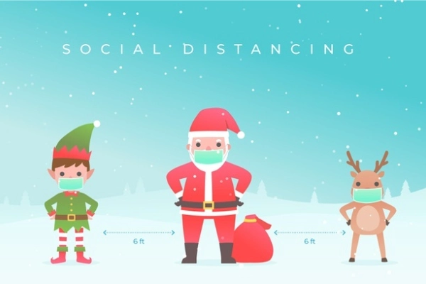 Felicitaciones de Navidad 2021, social distancing.
