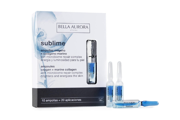 Ampollas de colágeno y oxígeno de Bella Aurora, de venta en Amazon. 