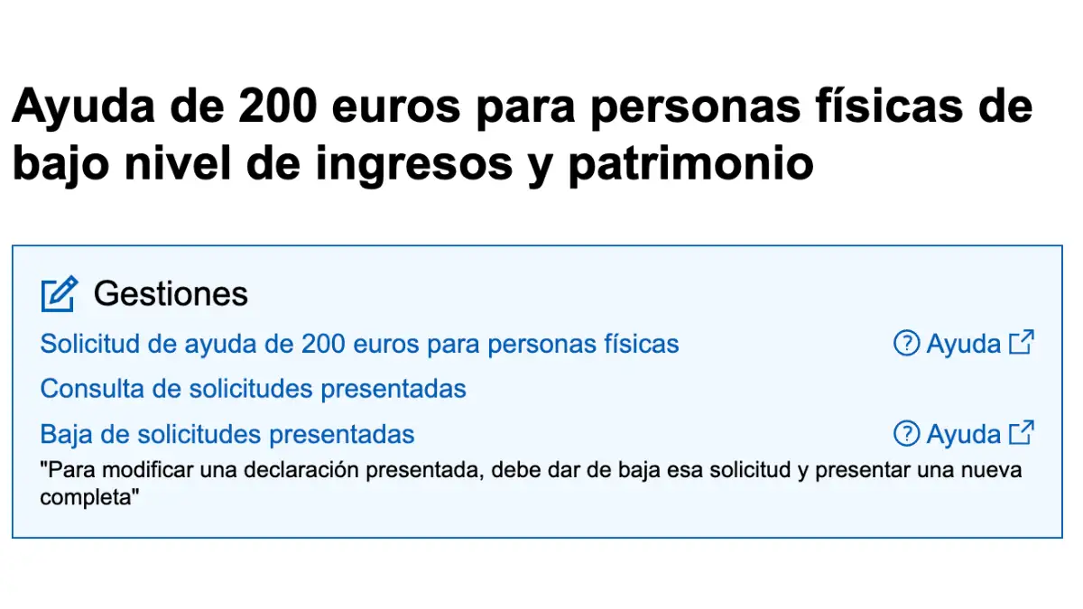 Formulario Ayuda 200 euros