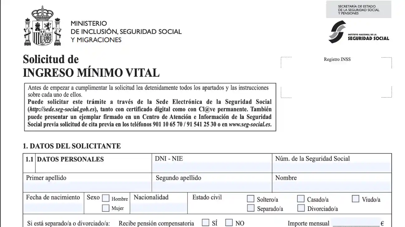 formulario solicitud ingreso mínimo vital (datos del solicitante)