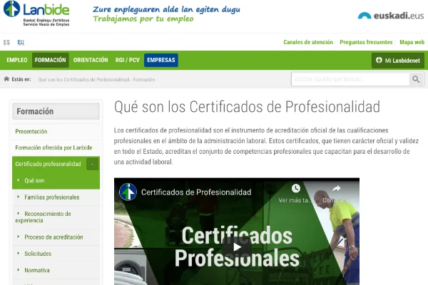 certificados profesionalidad sepe