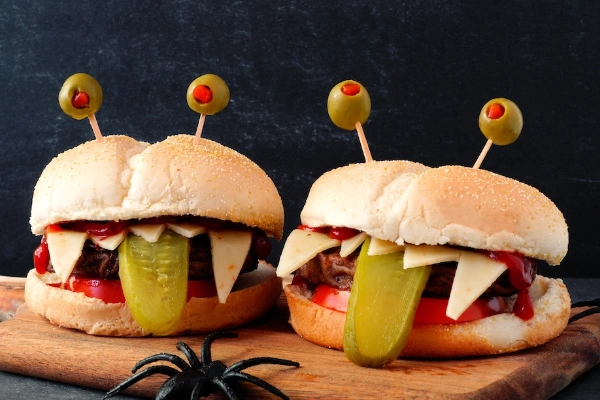 Receta de hamburguesa especial para Halloween. 