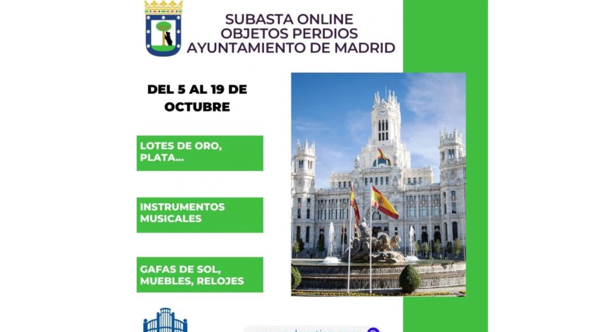 Cartel de subasta Ayuntamiento de Madrid