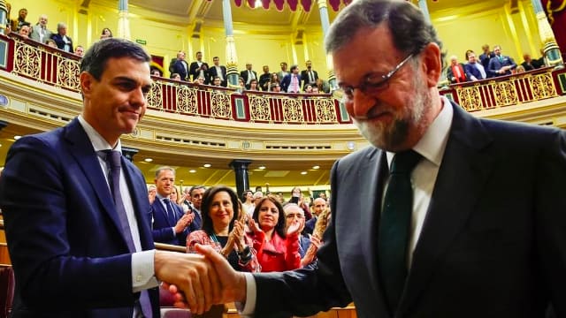 Pedro Sanchez con Mariano Rajoy
